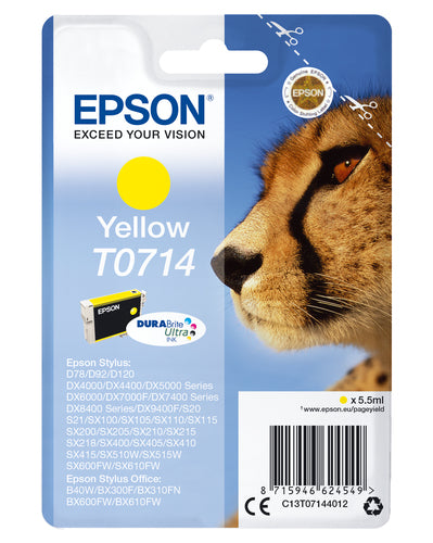 Epson Singlepack Yellow T0714 DURABrite Ultra Ink Epson Singlepack Yellow T0714 DURABrite Ultra Ink